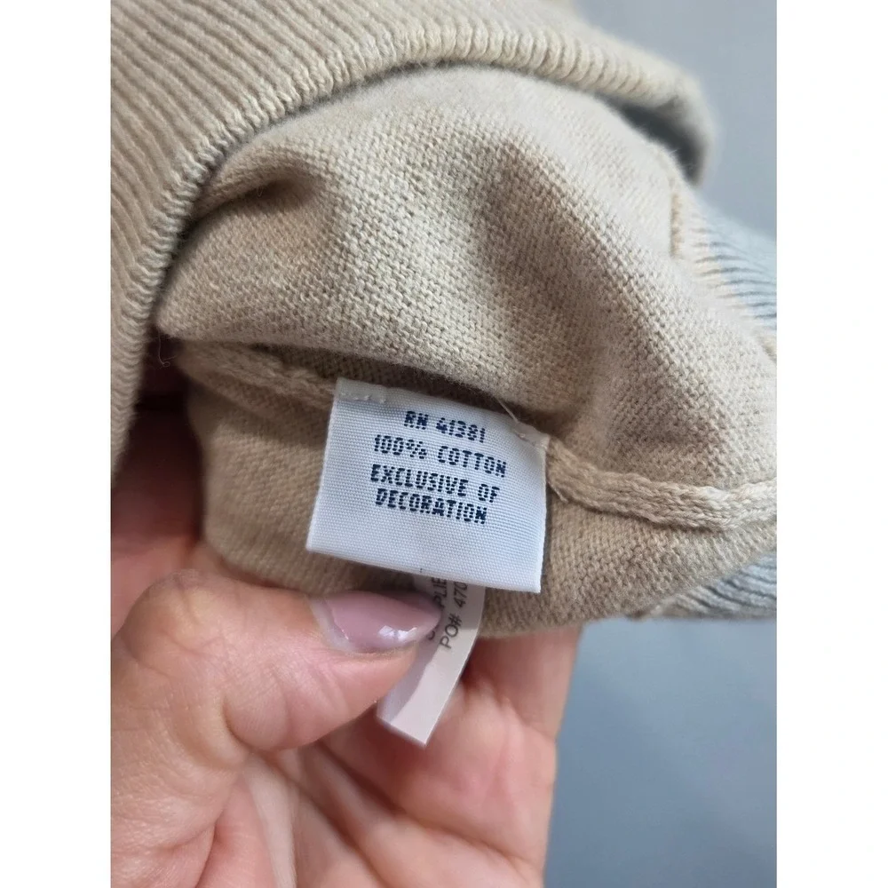 Polo Ralph Lauren Full Zip Cardigan Mens XXL Tan Excellent Cotton Raglan Ribbed